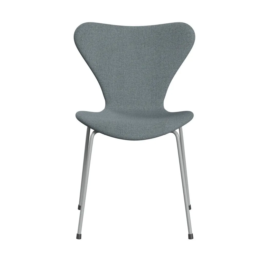 Fritz Hansen Series 7™ Chair Full Upholstery, Nine Grey/Re Wool Light Blue/Natural