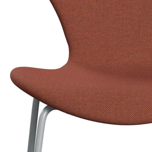 Fritz Hansen Series 7™ Chair Full Upholstery, Silver Grey/Re Wool Coral Red/Natural