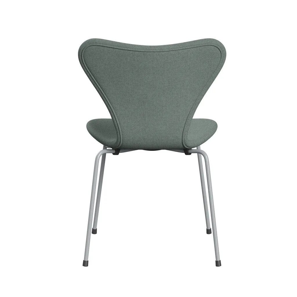 Fritz Hansen Series 7™ Chair Full Upholstery, Silver Grey/Re Wool Light Aquamarine/Natural