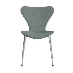 Fritz Hansen Series 7™ Chair Full Upholstery, Silver Grey/Re Wool Light Aquamarine/Natural