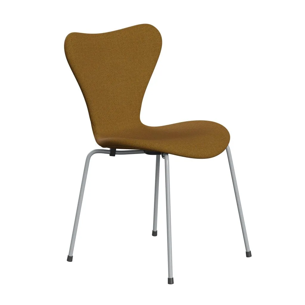 Fritz Hansen Series 7™ Chair Full Upholstery, Silver Grey/Re Wool Saffron/Natural
