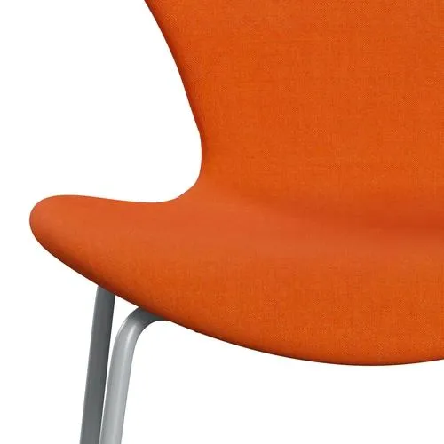 Fritz Hansen Series 7™ Chair Full Upholstery, Silver Grey/Remix Light Orange