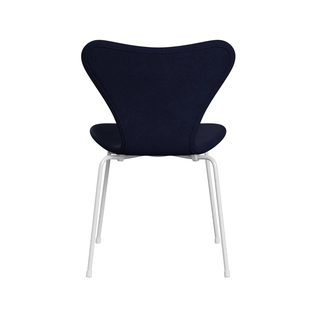 Fritz Hansen Series 7™ Chair Full Upholstery, White/Divina Melange Dark Blue