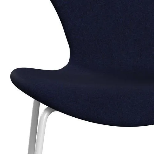 Fritz Hansen Series 7™ Chair Full Upholstery, White/Divina Melange Dark Blue