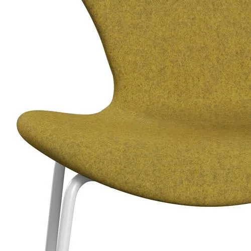 Fritz Hansen Series 7™ Chair Full Upholstery, White/Divina Melange Yellow