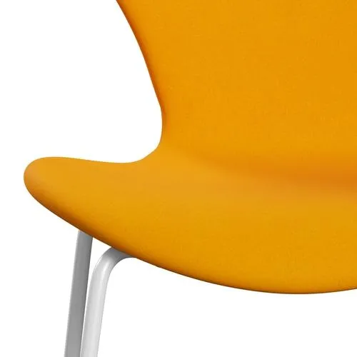 Fritz Hansen Series 7™ Chair Full Upholstery, White/Divina Orange (Div426)
