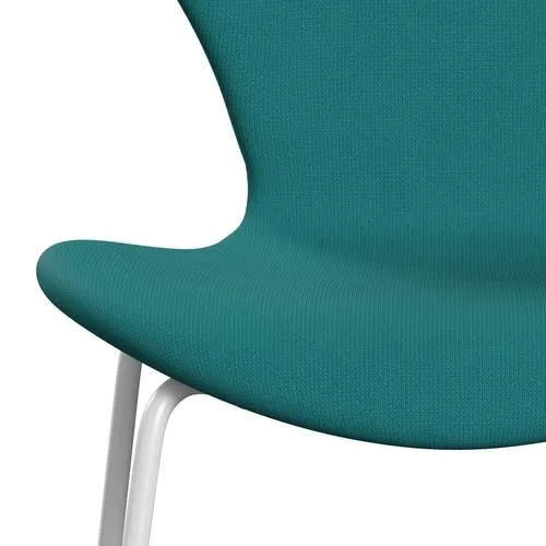 Fritz Hansen Series 7™ Chair Full Upholstery, White/Fame Turquoise (F67016)