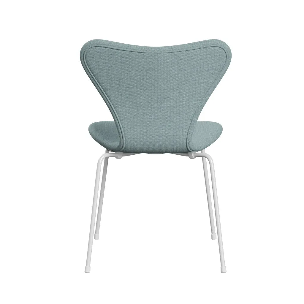Fritz Hansen Series 7™ Chair Full Upholstery, White/Fiord Light Blue/Stone