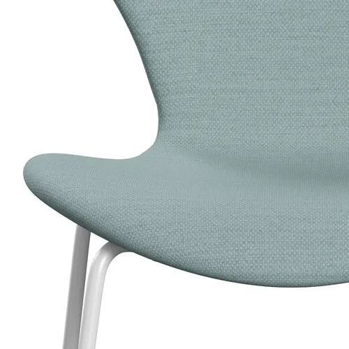 Fritz Hansen Series 7™ Chair Full Upholstery, White/Fiord Light Blue/Stone