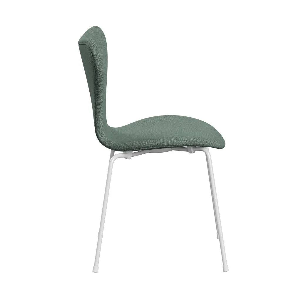 Fritz Hansen Series 7™ Chair Full Upholstery, White/Re Wool Aqua/Natural