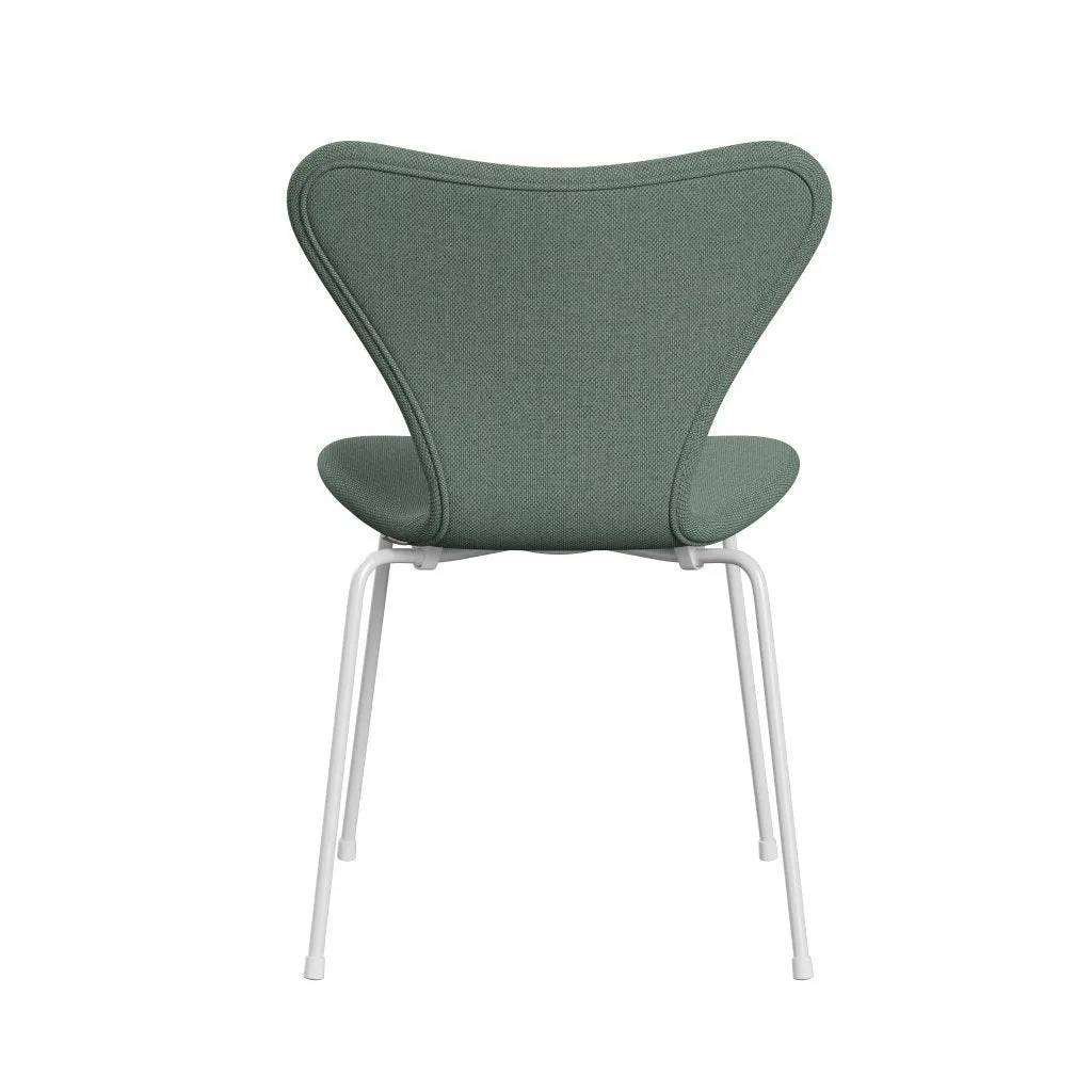 Fritz Hansen Series 7™ Chair Full Upholstery, White/Re Wool Aqua/Natural