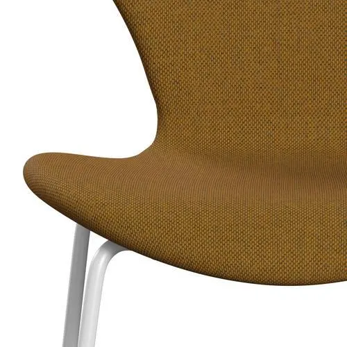 Fritz Hansen Series 7™ Chair Full Upholstery, White/Re Wool Saffron/Natural
