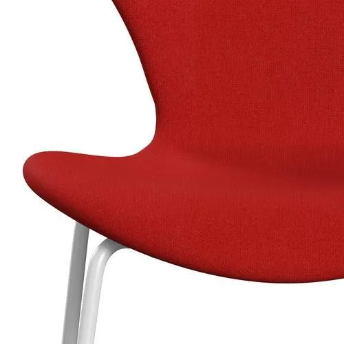 Fritz Hansen Series 7™ Chair Full Upholstery, White/Tonus Orange/Red