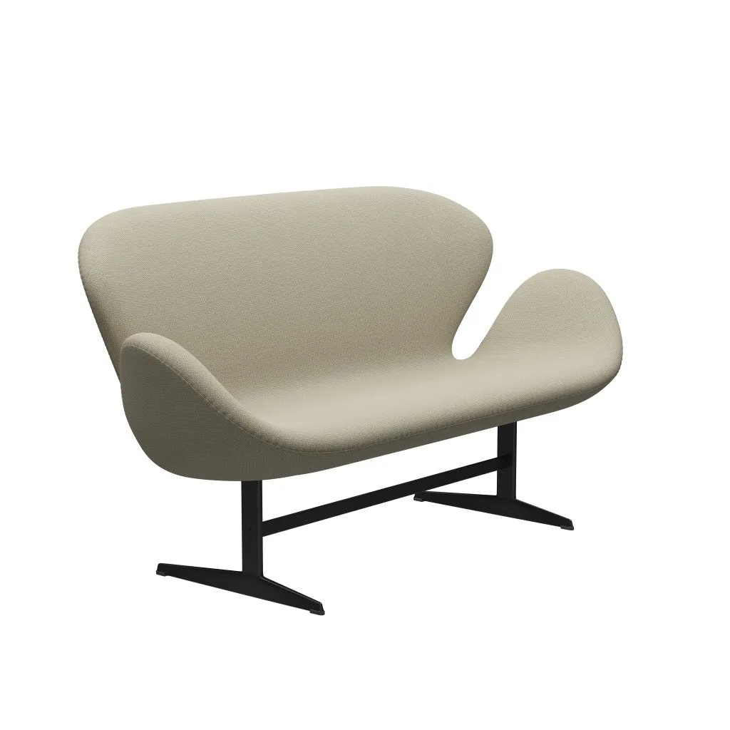 Fritz Hansen Swan™ Sofa 2 Seater, Black Lacquered/Diablo Sand