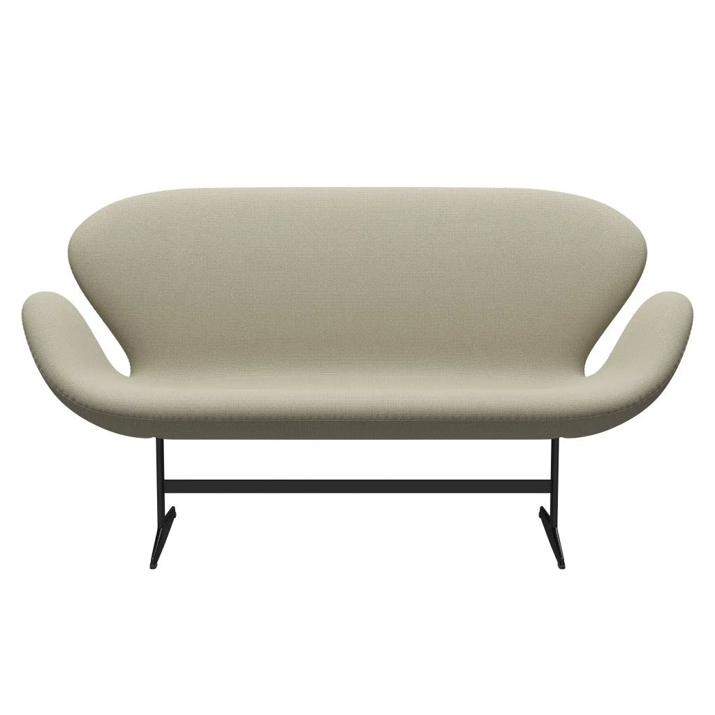 Fritz Hansen Swan™ Sofa 2 Seater, Black Lacquered/Diablo Sand