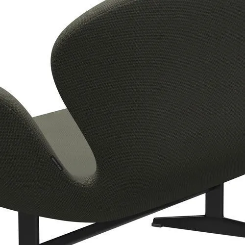 Fritz Hansen Swan™ Sofa 2 Seater, Black Lacquered/Diablo Warm Grey