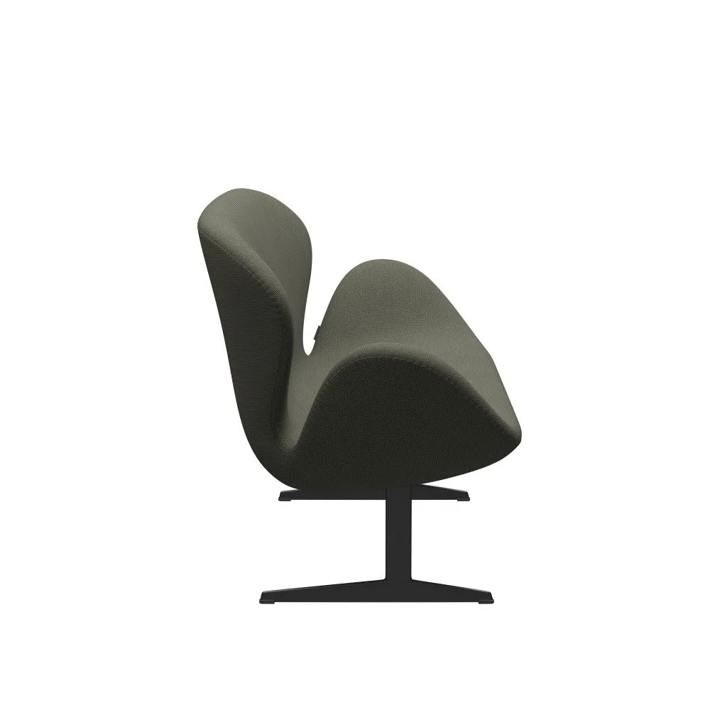 Fritz Hansen Swan™ Sofa 2 Seater, Black Lacquered/Diablo Warm Grey