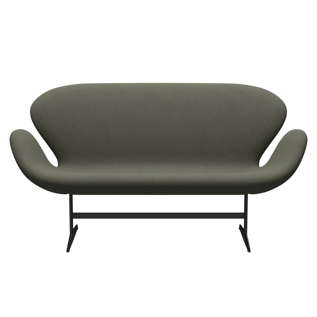 Fritz Hansen Swan™ Sofa 2 Seater, Black Lacquered/Diablo Warm Grey