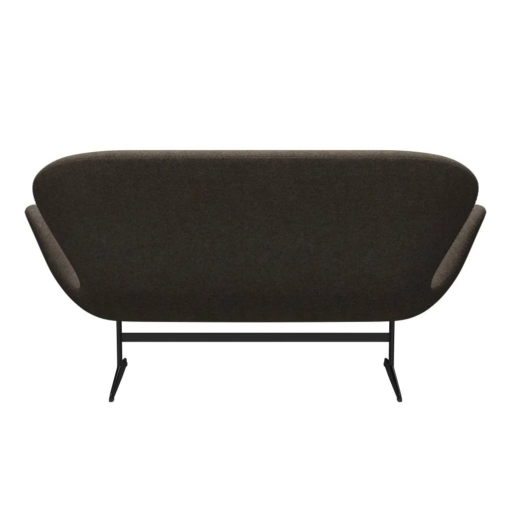Fritz Hansen Swan™ Sofa 2 Seater, Black Lacquered/Divina Md Mole