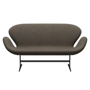 Fritz Hansen Swan™ Sofa 2 Seater, Black Lacquered/Divina Md Mole