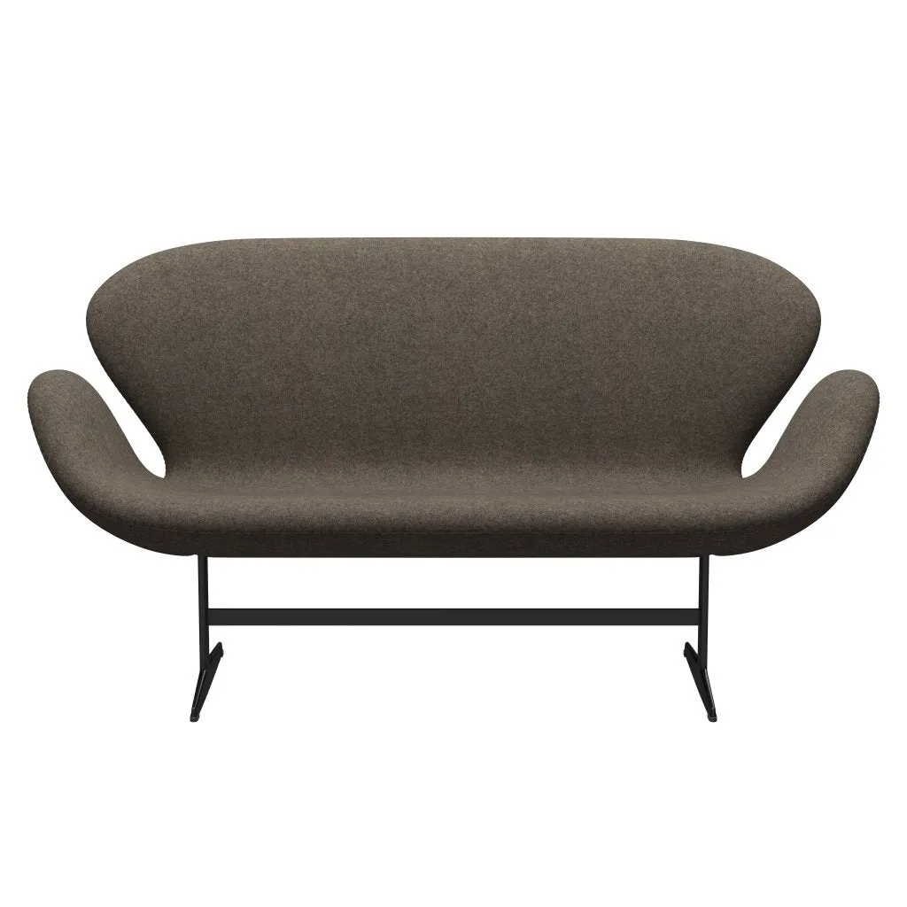 Fritz Hansen Swan™ Sofa 2 Seater, Black Lacquered/Divina Md Mole