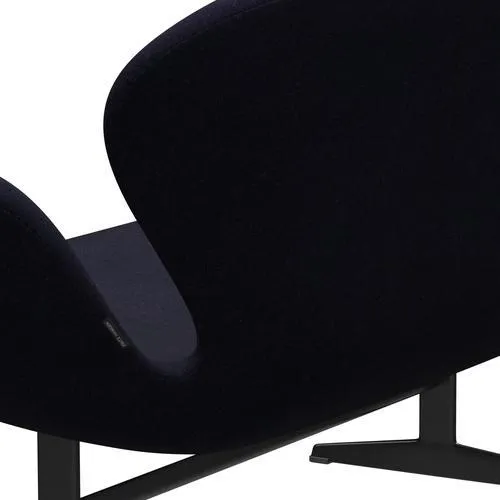 Fritz Hansen Swan™ Sofa 2 Seater, Black Lacquered/Divina Md Navy Dark