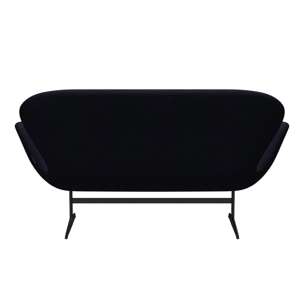 Fritz Hansen Swan™ Sofa 2 Seater, Black Lacquered/Divina Md Navy Dark