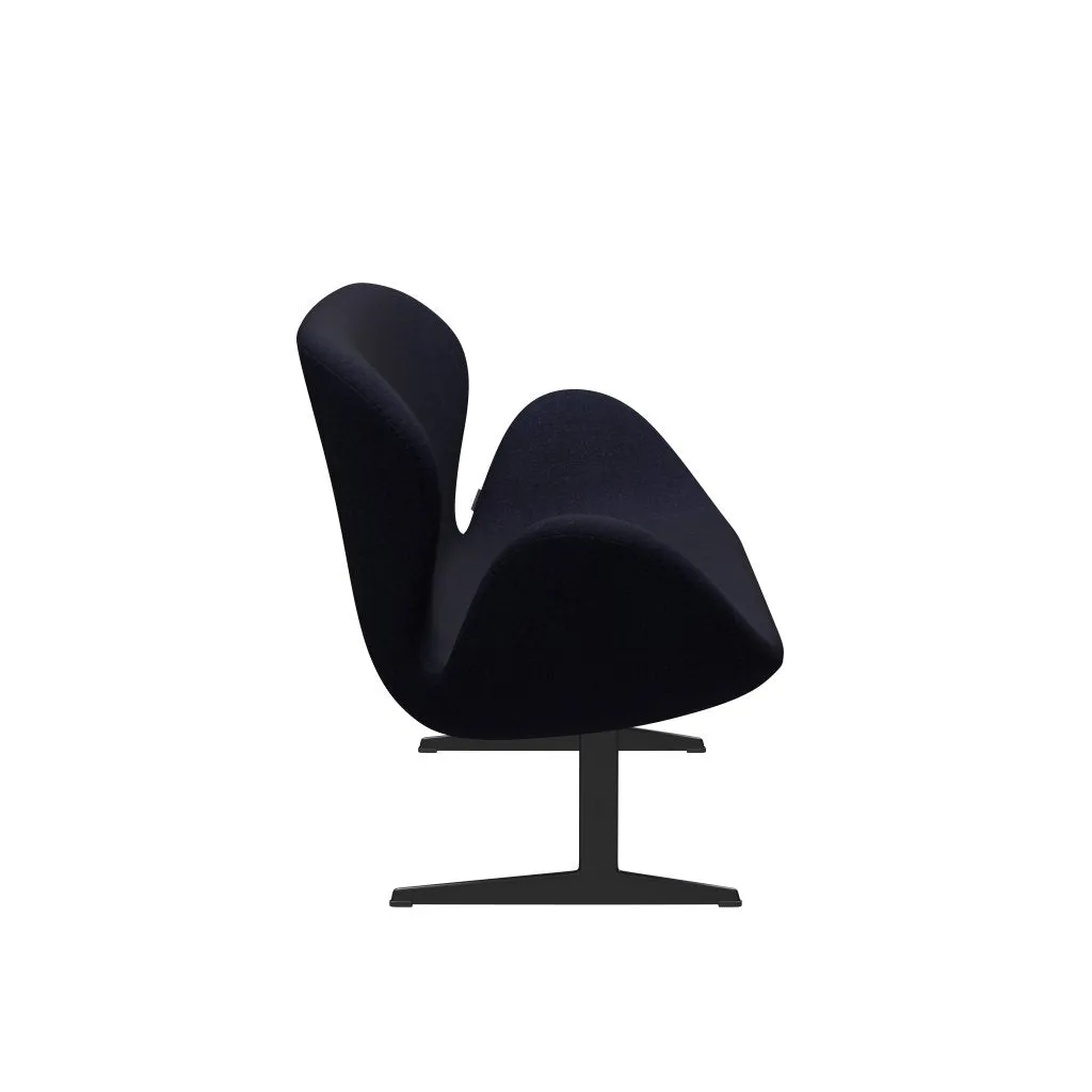 Fritz Hansen Swan™ Sofa 2 Seater, Black Lacquered/Divina Md Navy Dark