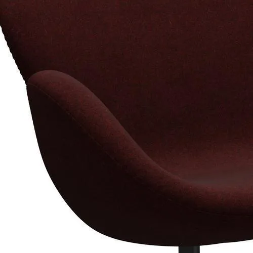 Fritz Hansen Swan™ Sofa 2 Seater, Black Lacquered/Divina Melange Burgundy