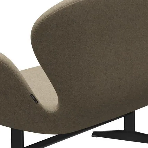 Fritz Hansen Swan™ Sofa 2 Seater, Black Lacquered/Divina Melange Grey Sand