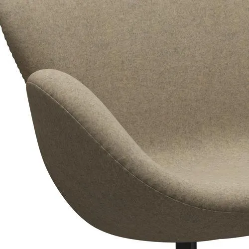 Fritz Hansen Swan™ Sofa 2 Seater, Black Lacquered/Divina Melange Grey Sand