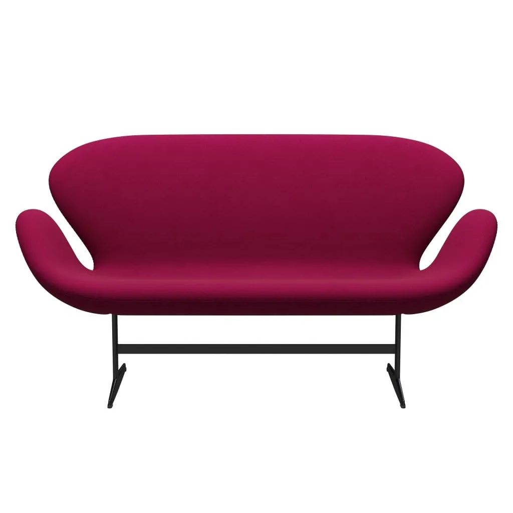 Fritz Hansen Swan™ Sofa 2 Seater, Black Lacquered/Divina Pink Dark