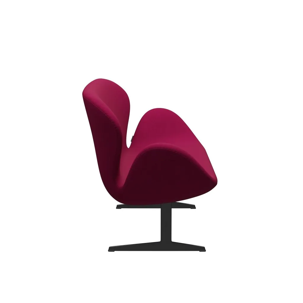 Fritz Hansen Swan™ Sofa 2 Seater, Black Lacquered/Divina Pink Dark