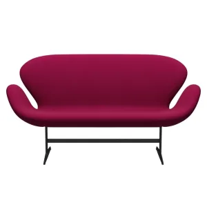 Fritz Hansen Swan™ Sofa 2 Seater, Black Lacquered/Divina Pink Dark