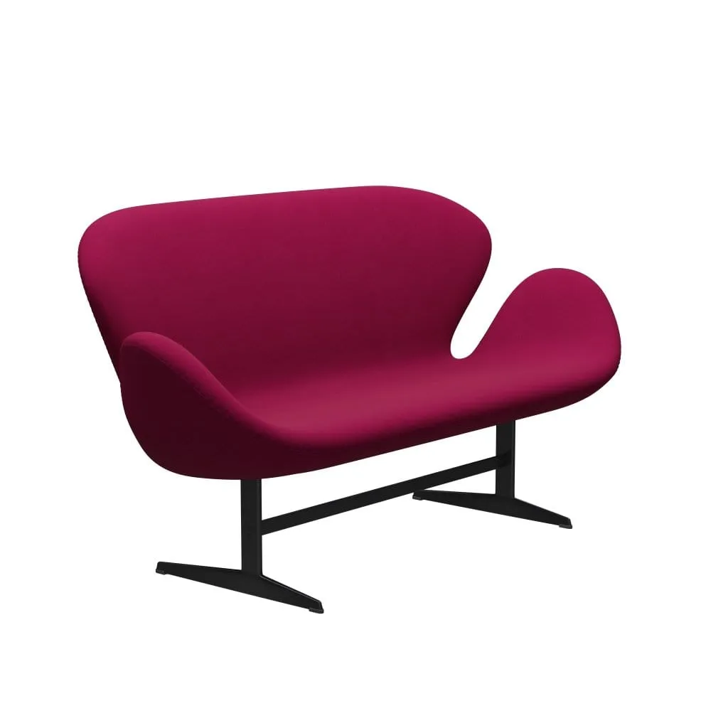 Fritz Hansen Swan™ Sofa 2 Seater, Black Lacquered/Divina Pink Dark