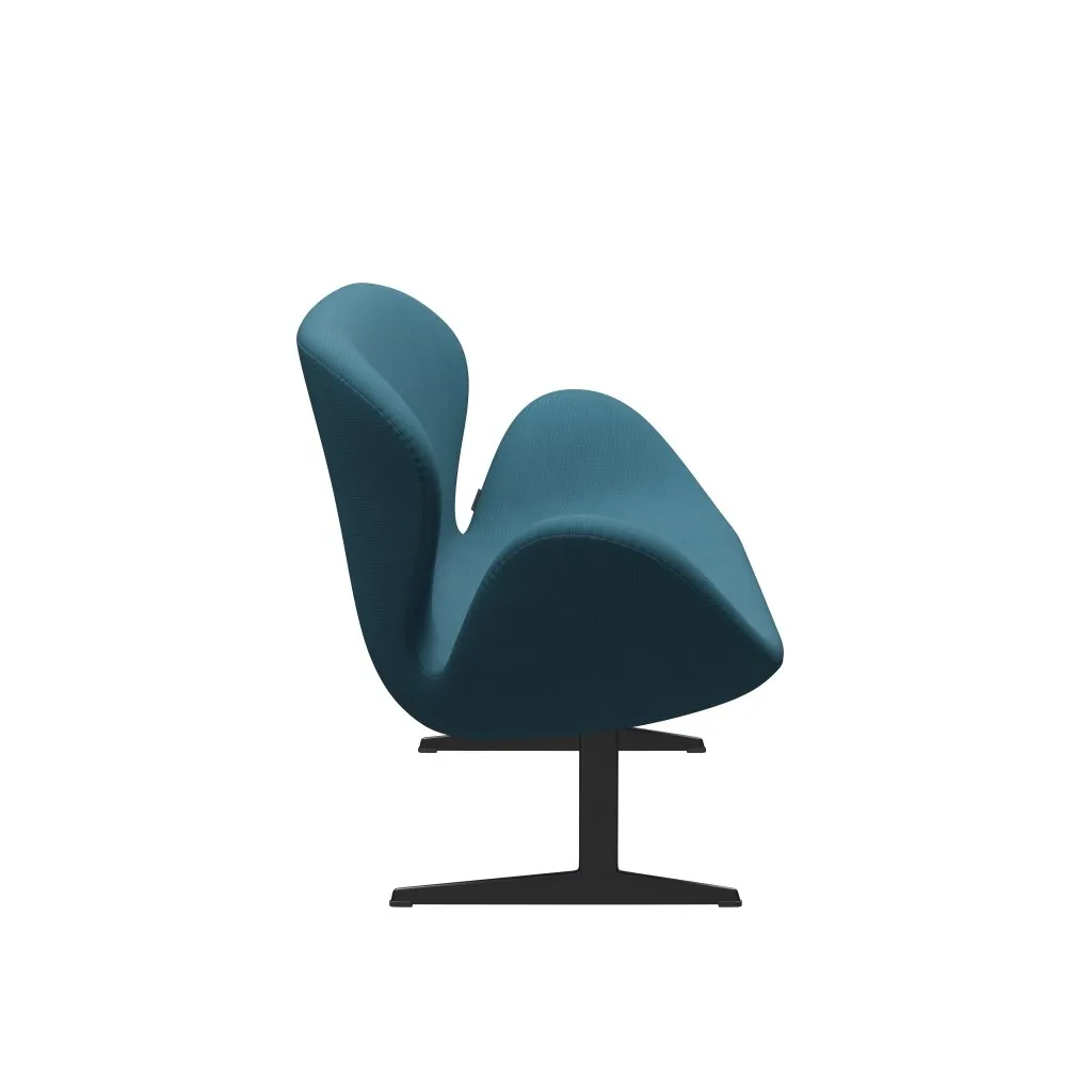 Fritz Hansen Swan™ Sofa 2 Seater, Black Lacquered/Fame Blue Green