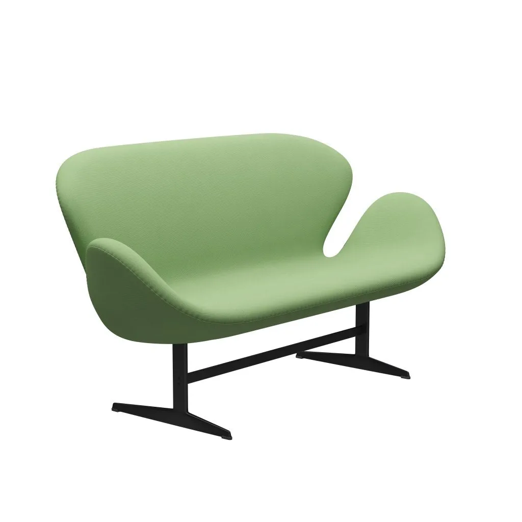 Fritz Hansen Swan™ Sofa 2 Seater, Black Lacquered/Fame Light Green