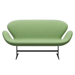 Fritz Hansen Swan™ Sofa 2 Seater, Black Lacquered/Fame Light Green