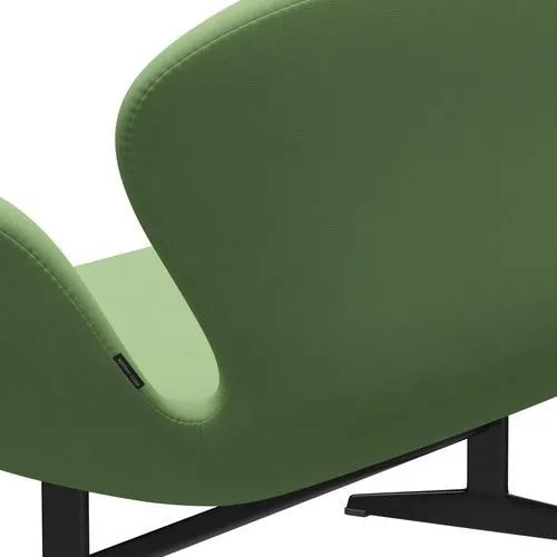 Fritz Hansen Swan™ Sofa 2 Seater, Black Lacquered/Fame Light Green