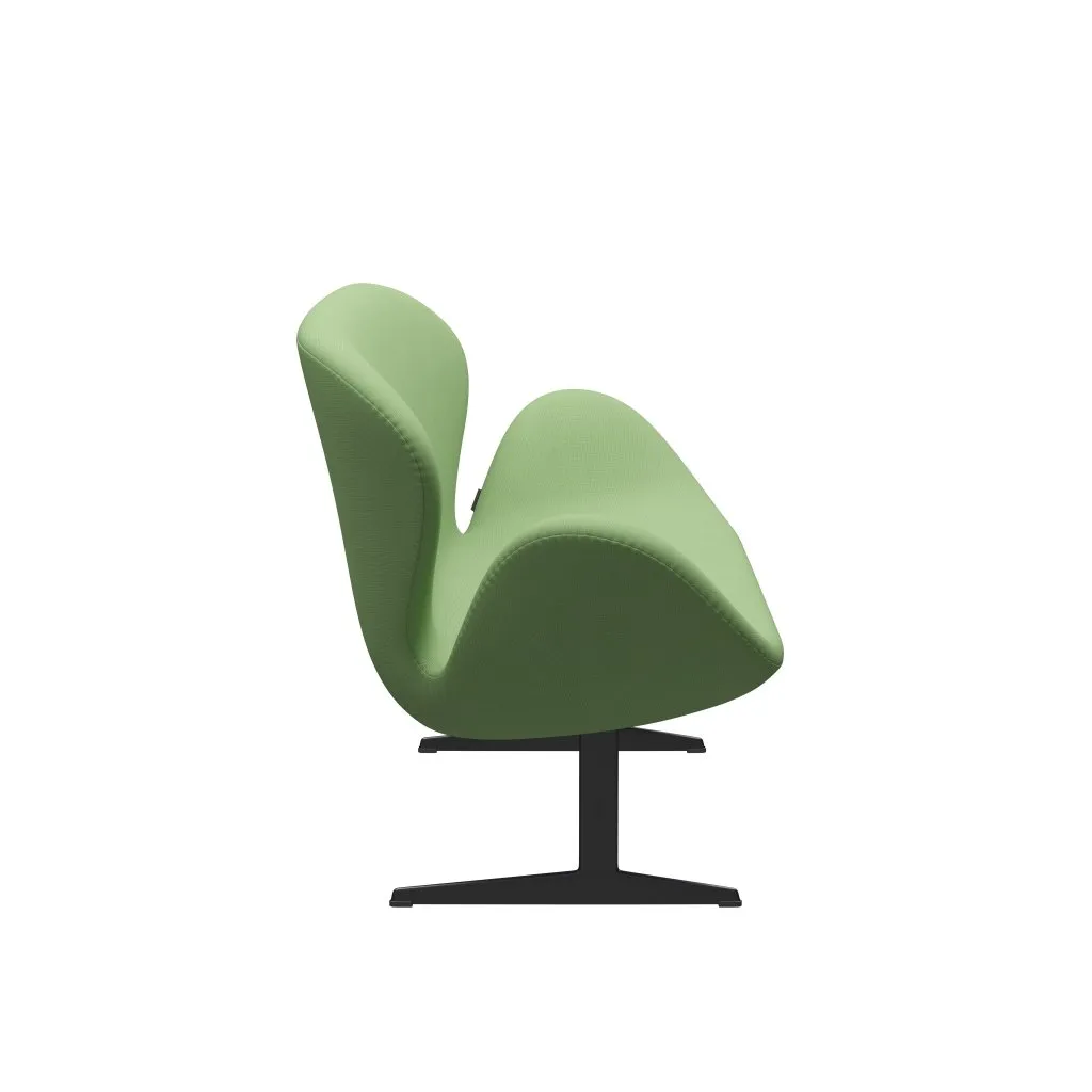 Fritz Hansen Swan™ Sofa 2 Seater, Black Lacquered/Fame Light Green