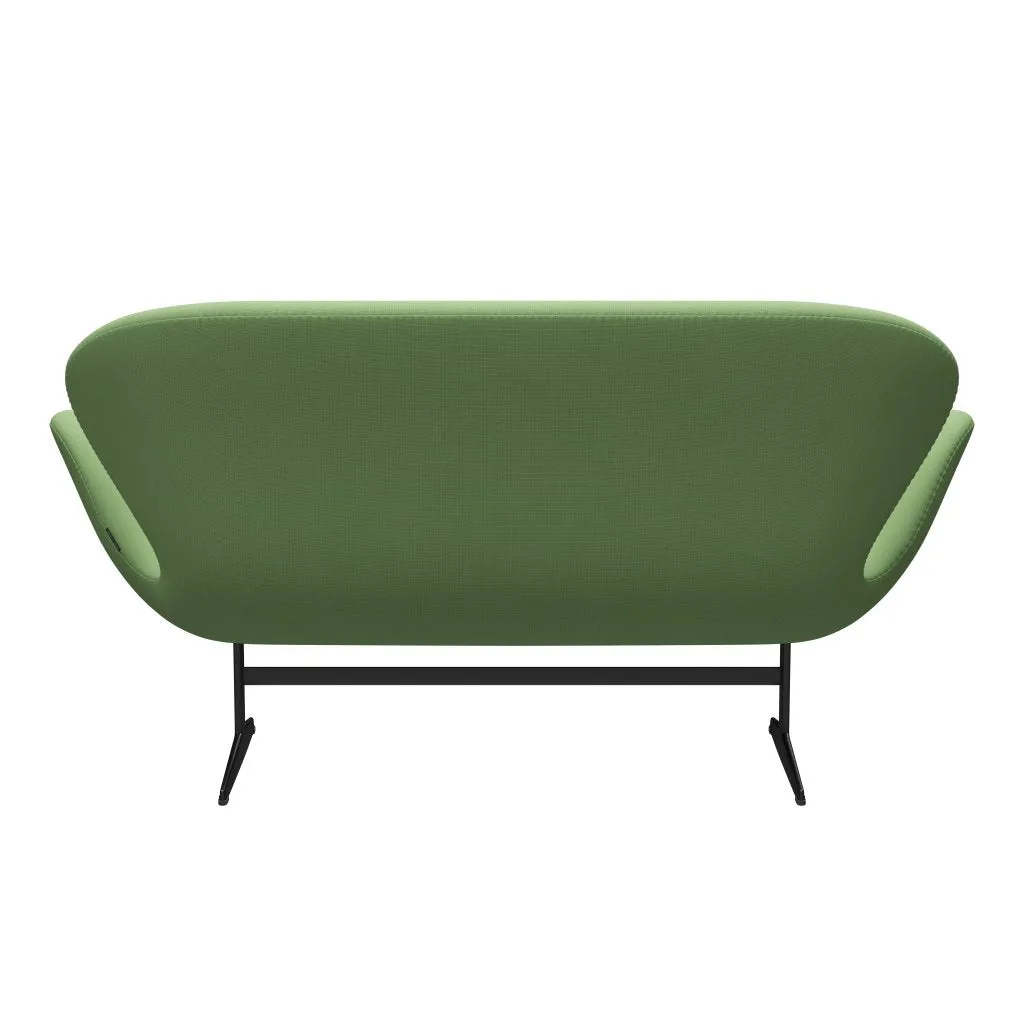 Fritz Hansen Swan™ Sofa 2 Seater, Black Lacquered/Fame Light Green