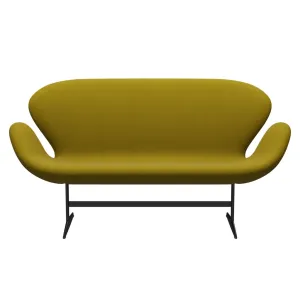 Fritz Hansen Swan™ Sofa 2 Seater, Black Lacquered/Fame Olive Green