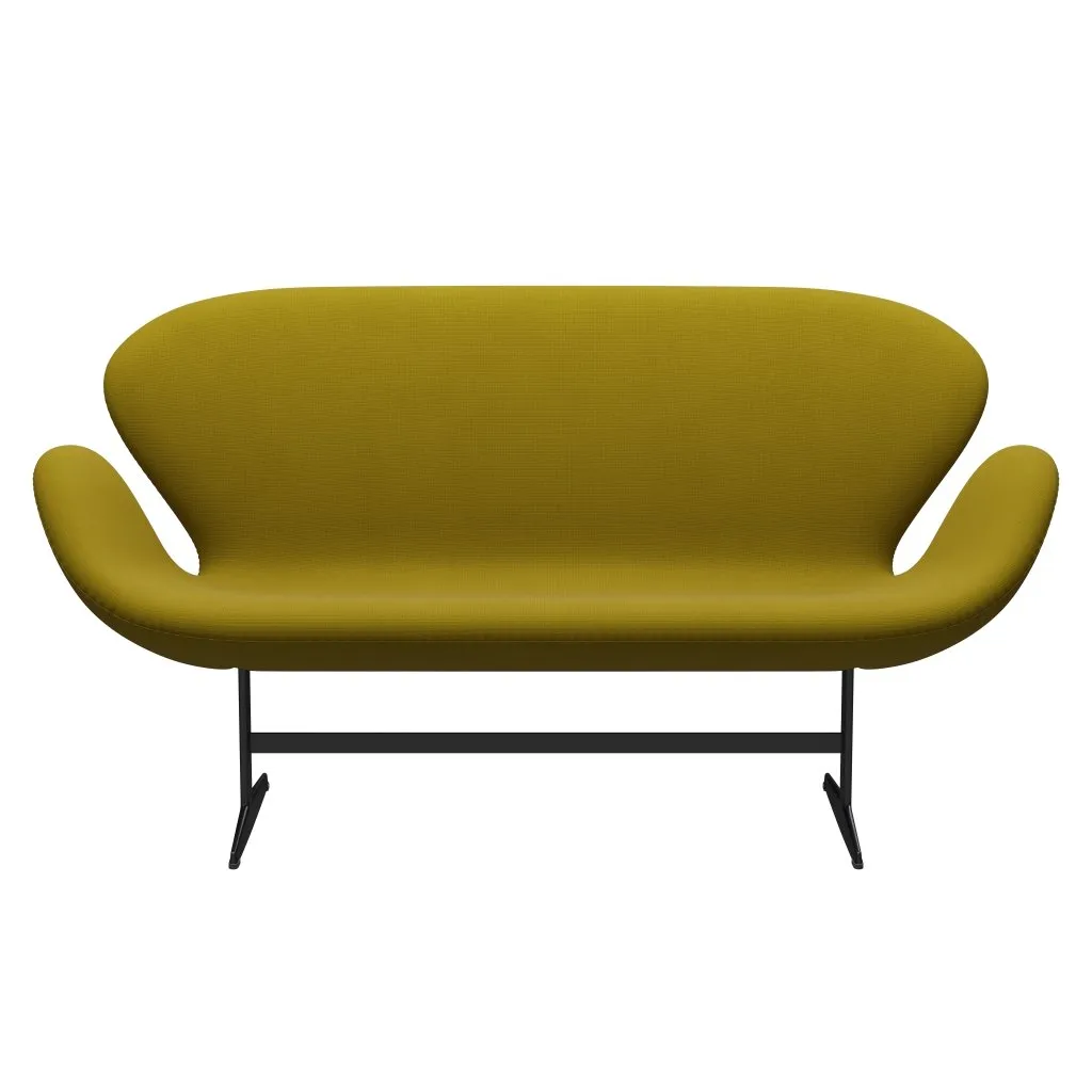 Fritz Hansen Swan™ Sofa 2 Seater, Black Lacquered/Fame Olive Green
