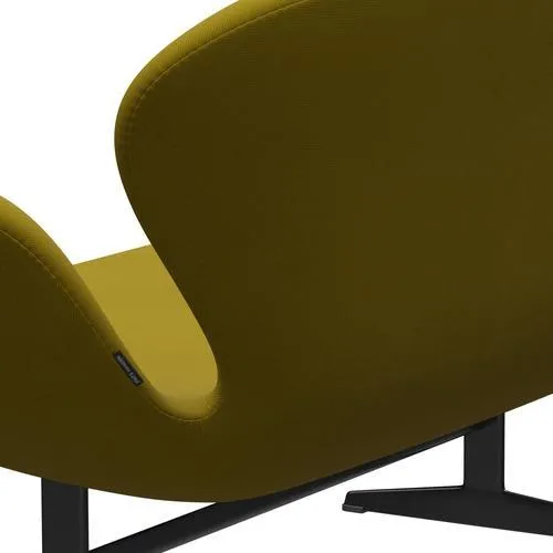 Fritz Hansen Swan™ Sofa 2 Seater, Black Lacquered/Fame Olive Green