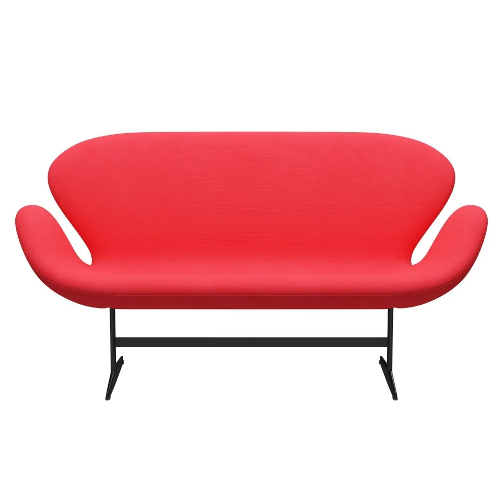 Fritz Hansen Swan™ Sofa 2 Seater, Black Lacquered/Fame Pink