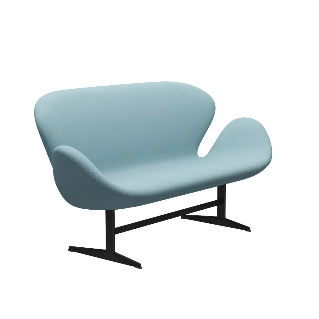Fritz Hansen Swan™ Sofa 2 Seater, Black Lacquered/Fame Turquoise Light