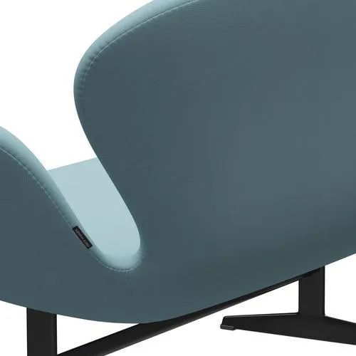 Fritz Hansen Swan™ Sofa 2 Seater, Black Lacquered/Fame Turquoise Light