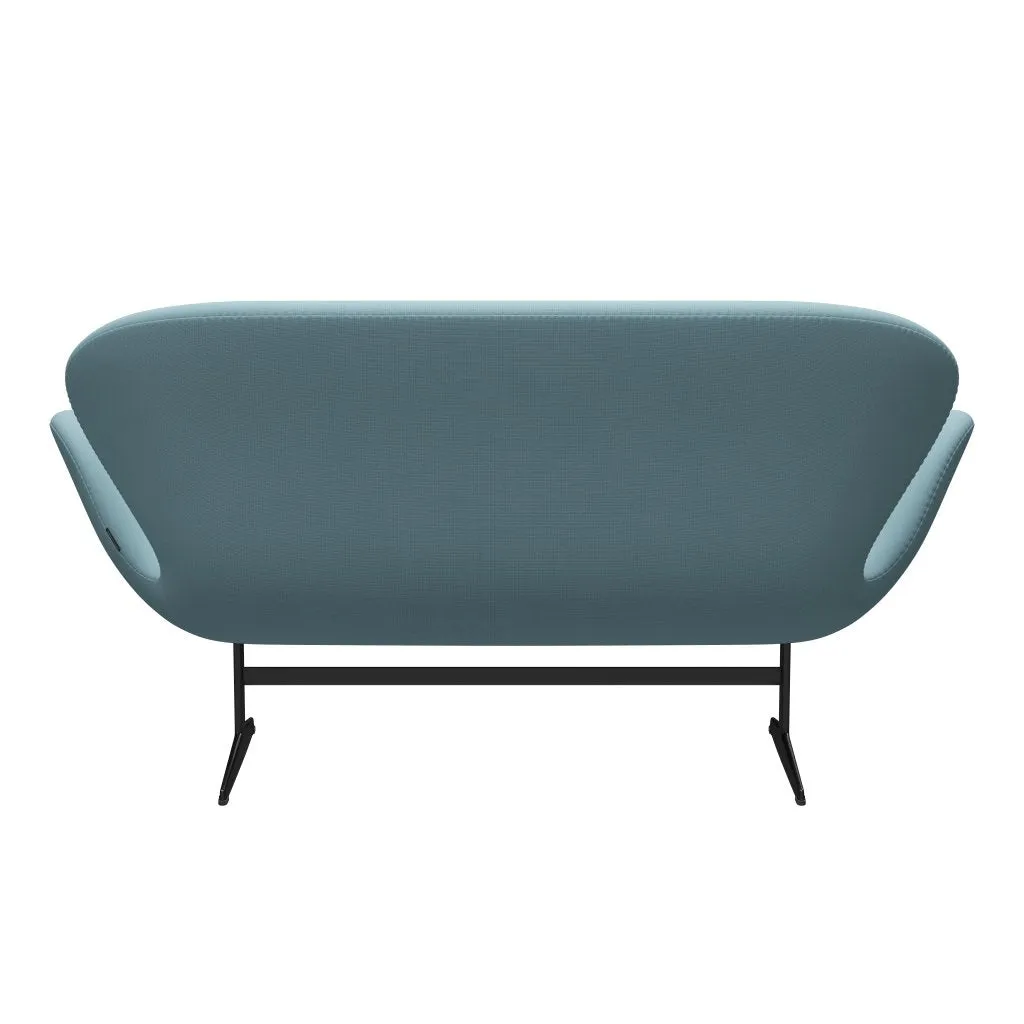 Fritz Hansen Swan™ Sofa 2 Seater, Black Lacquered/Fame Turquoise Light