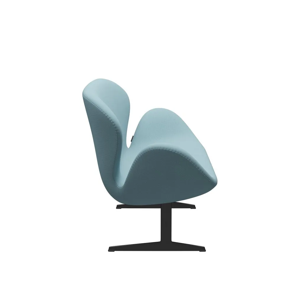 Fritz Hansen Swan™ Sofa 2 Seater, Black Lacquered/Fame Turquoise Light
