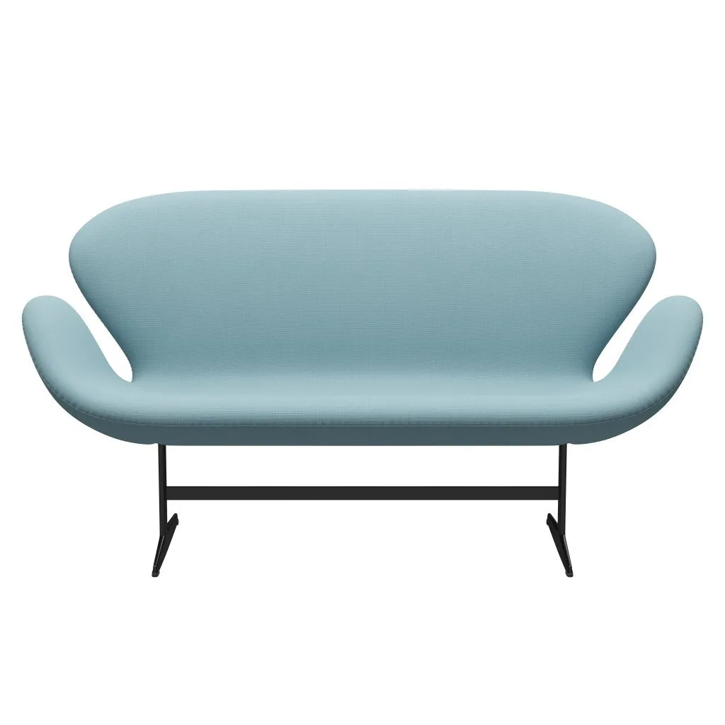 Fritz Hansen Swan™ Sofa 2 Seater, Black Lacquered/Fame Turquoise Light